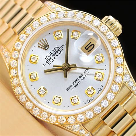 rolex ladies presidential watch stainless roman|ladies Rolex datejust diamond bezel.